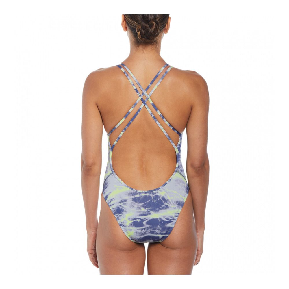 Nike Swim SMOKE SPIDERBACK - Maillot de bain 1 pièce Femme diffused blue