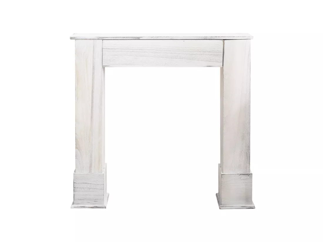 Cadre Decoratif Encadrement Cheminee Bois Gris Shabby 100x105x21