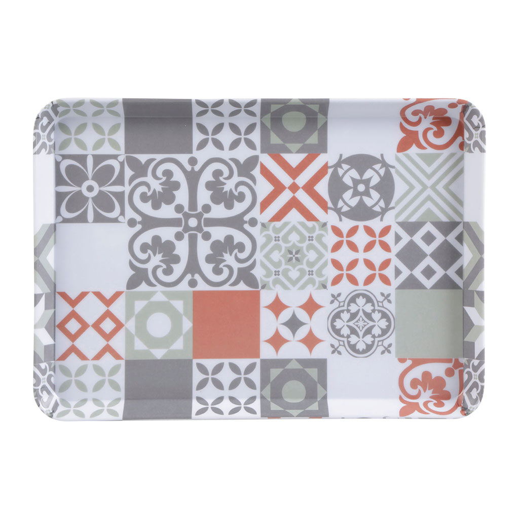 Plateau mélamine imprimé carreaux 30xx15cm