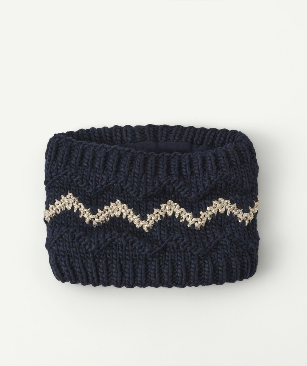 SNOOD BLEU MARINE ET BRILLANT BÉBÉ FILLE EN FIBRES RECYCLÉES