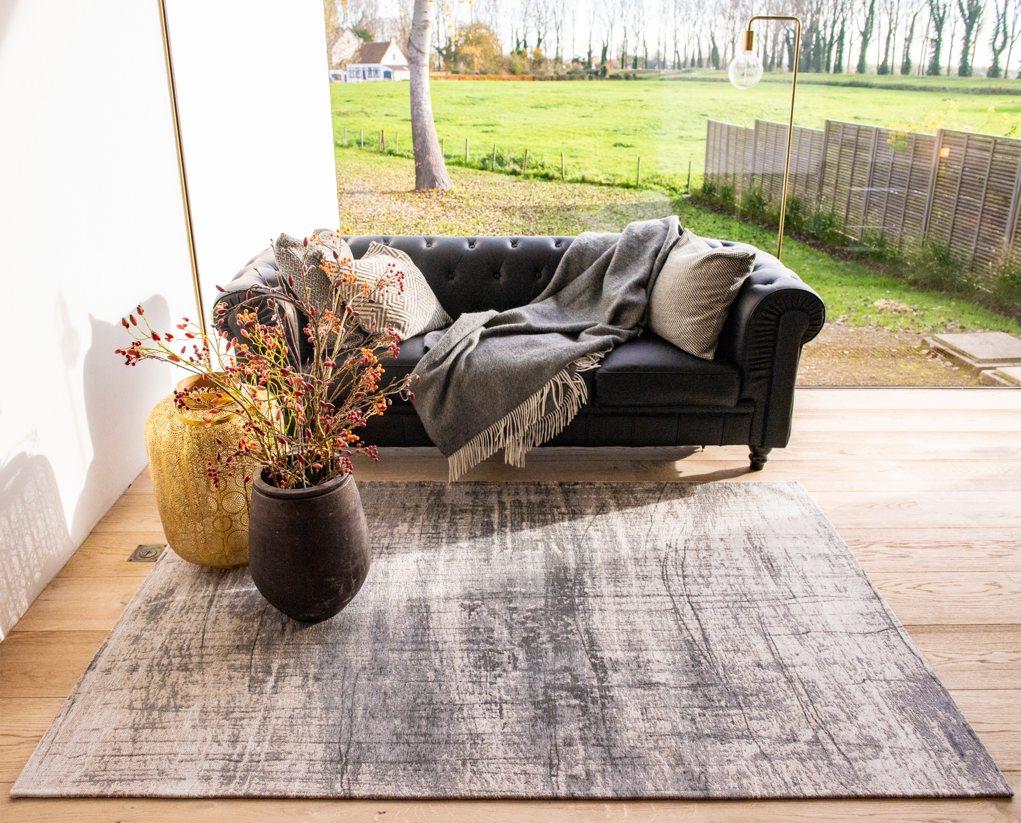 Ecorugs vloerkleed Griff grijs ∅ 140 cm