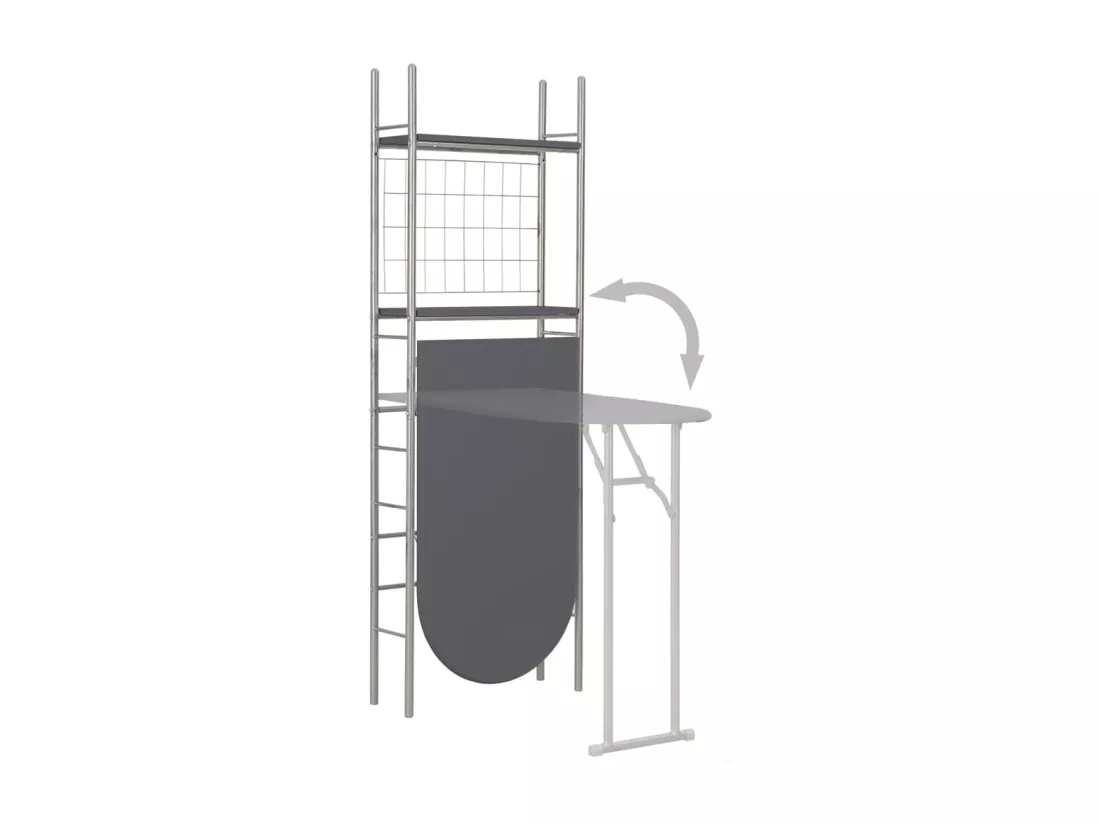 Ensemble à dîner pliant 3 pcs et étagère de rangement MDF acier