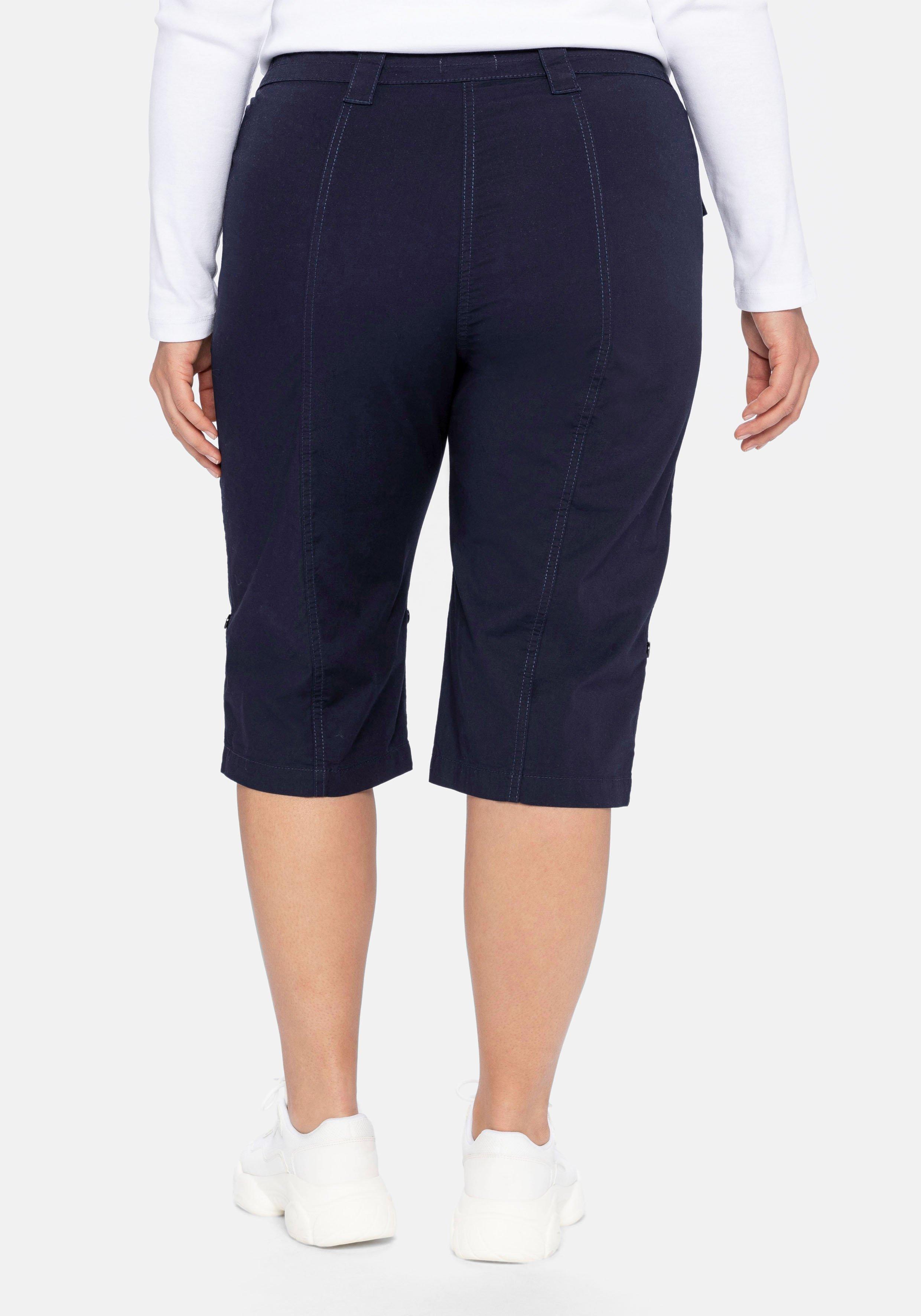 Stretch-Bermudas mit aufgesetzten Taschen und Patten