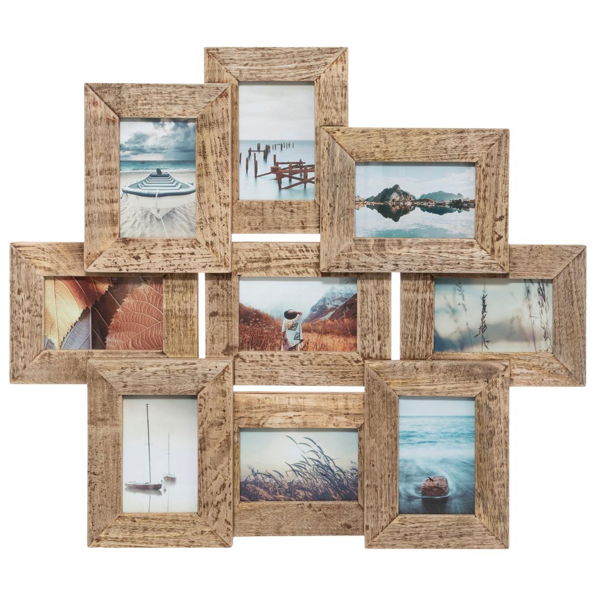 PELE MELE BOIS 9 PHOTOS ELSA 69X60CM