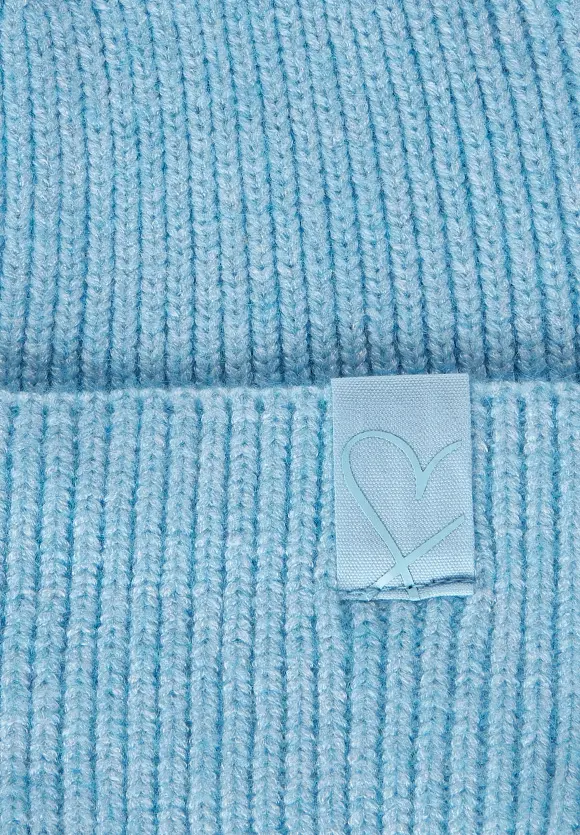 Strick Beanie - light alaska blue melange