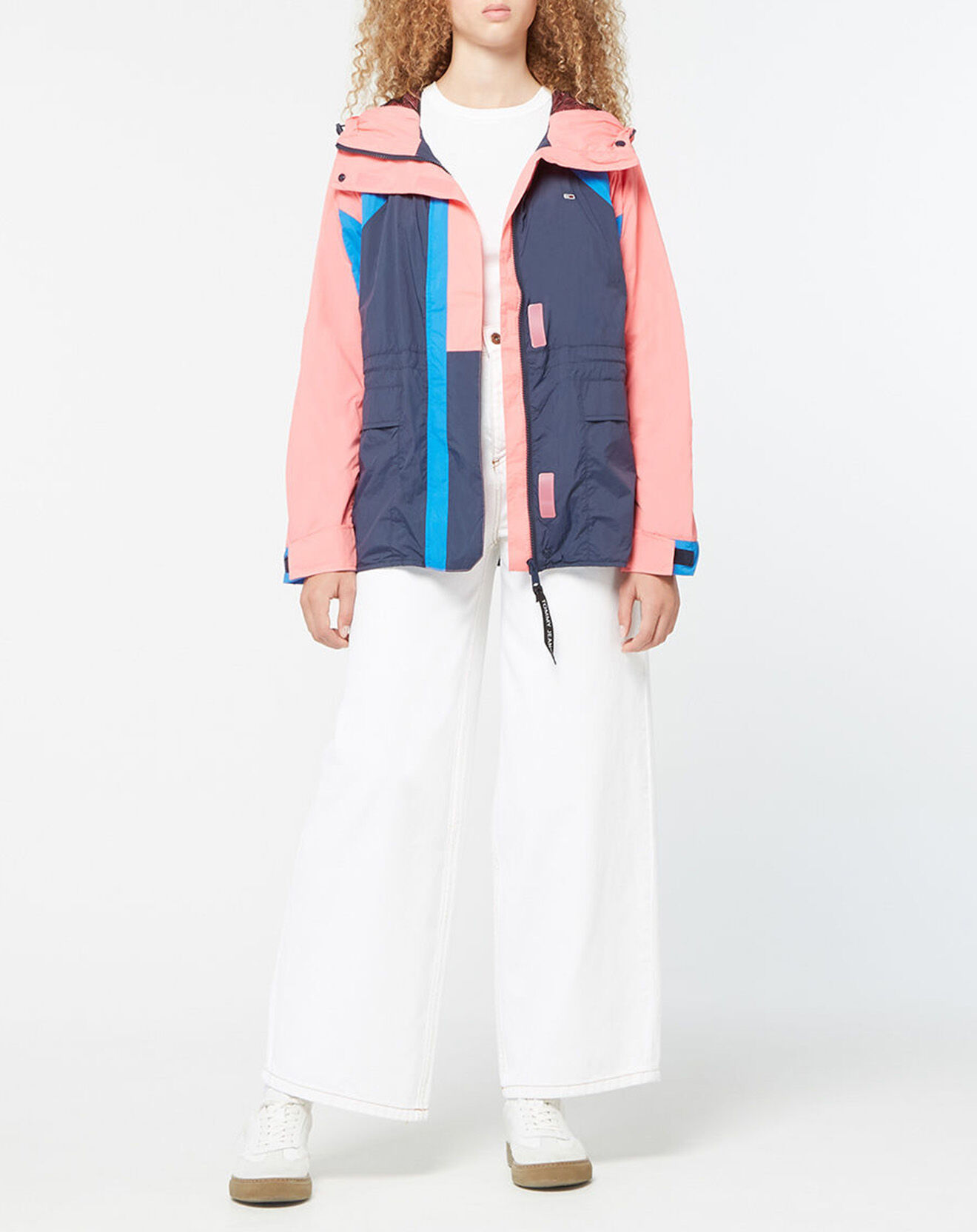 Tommy Jeans Veste coupe-vent déperlante Colorblock bleu/rose