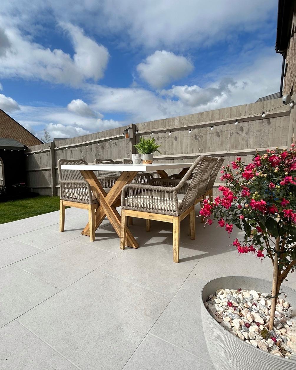 Tuinset 6-zits OLBIA met kussens Beton Beige