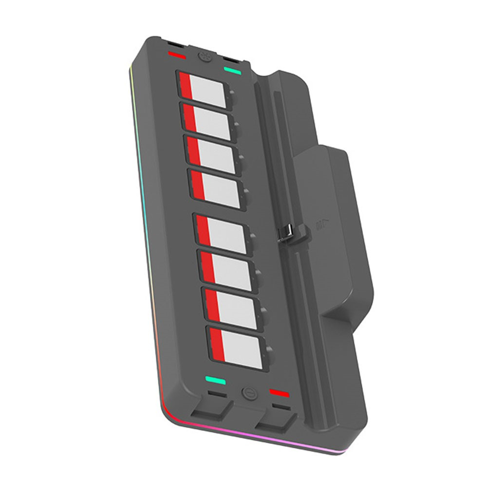 RGB Ladegerät Dockingstation Charging Dock für Nintendo Switch / OLED   4x Joy-Cons mit Spiele Halterung und HDMI / USB C / USB A Anschluss - Schwarz