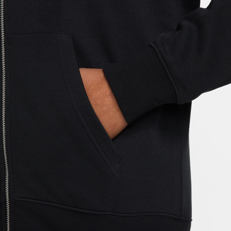 M NK CLUB FT FZ HOODIE BLACK/BLACK/WHITE