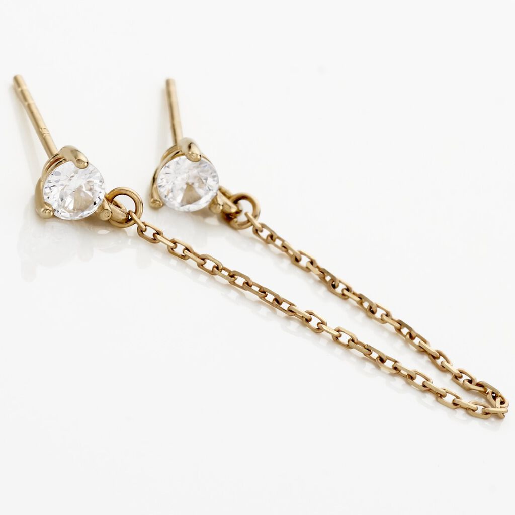 Boucle D'oreille Unitaire Pendante Viviette Or Jaune Oxyde