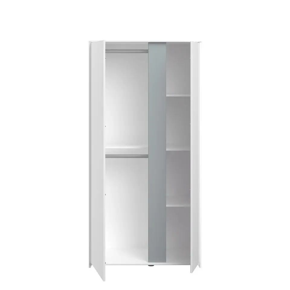 Kledingkast Bobby 2-deurs - wit - 182x90x51 cm