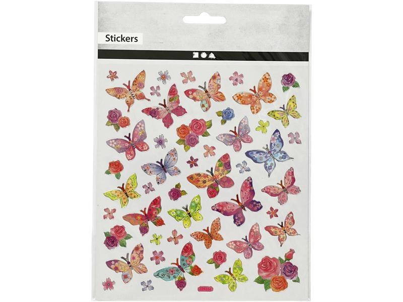 Creativ Company Motivsticker Schmetterlinge 1 Blatt Bunte Aufkleber