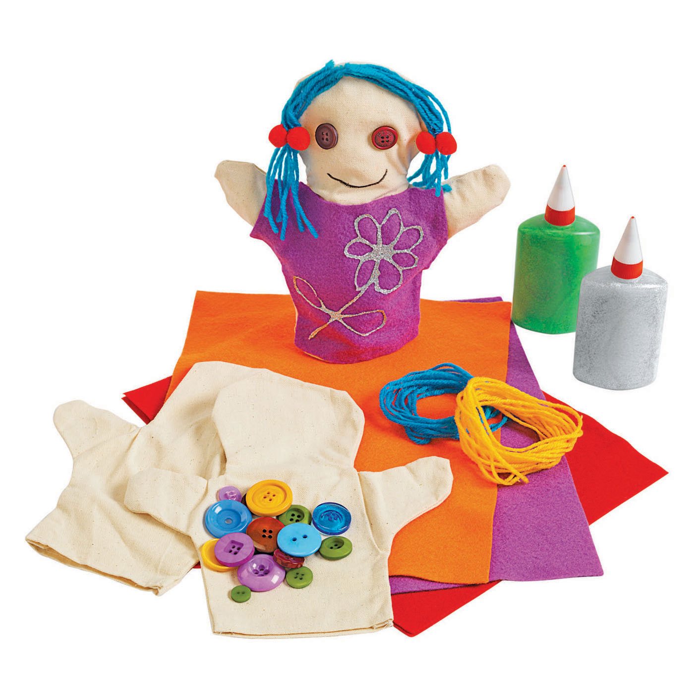 Colorations - Versier je Eigen Handpoppen, Set van 12