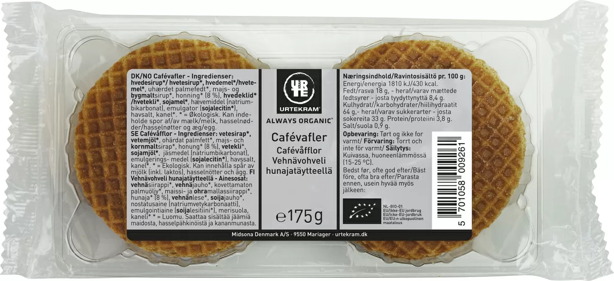 Urtekram Hollandske Cafévafler Ø - 6 stk.