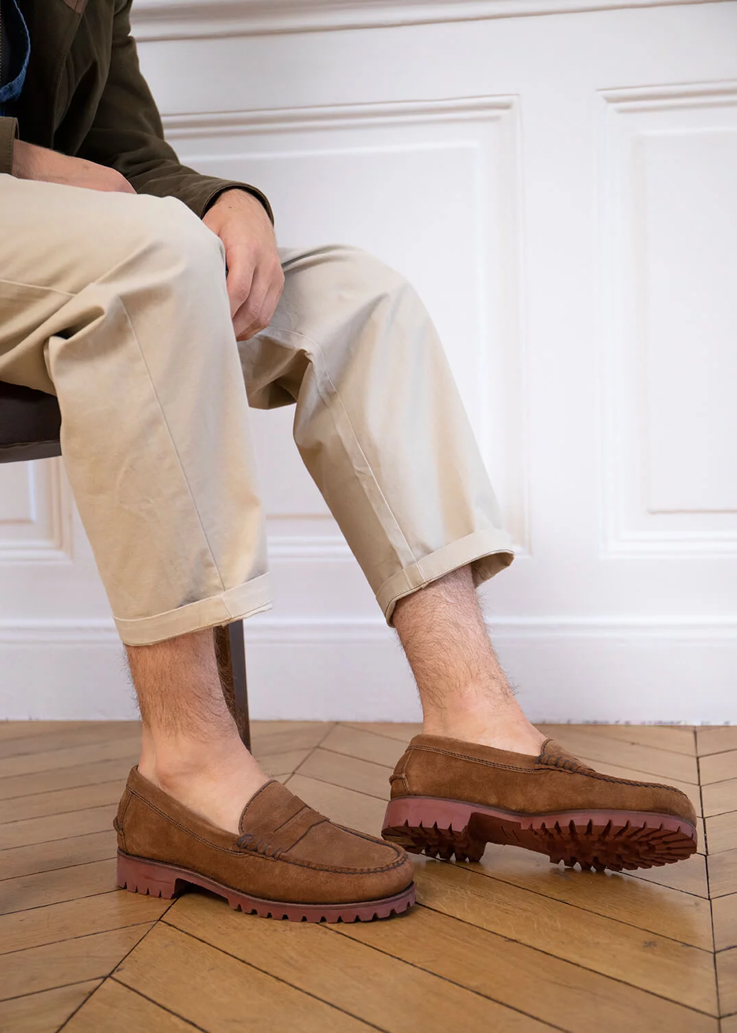 MOCASSIN LUG MOC VELOURS  MARRON