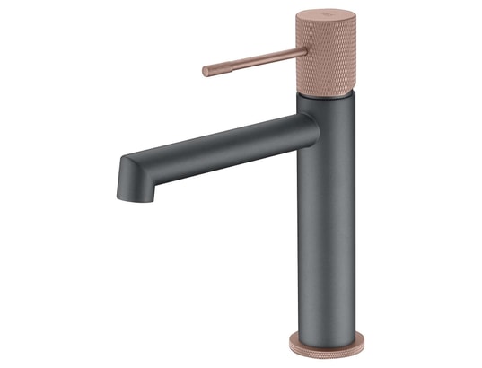 IMEX - Mitigeur de lavabo Mitigeur lavabo gris mat et champagne - line