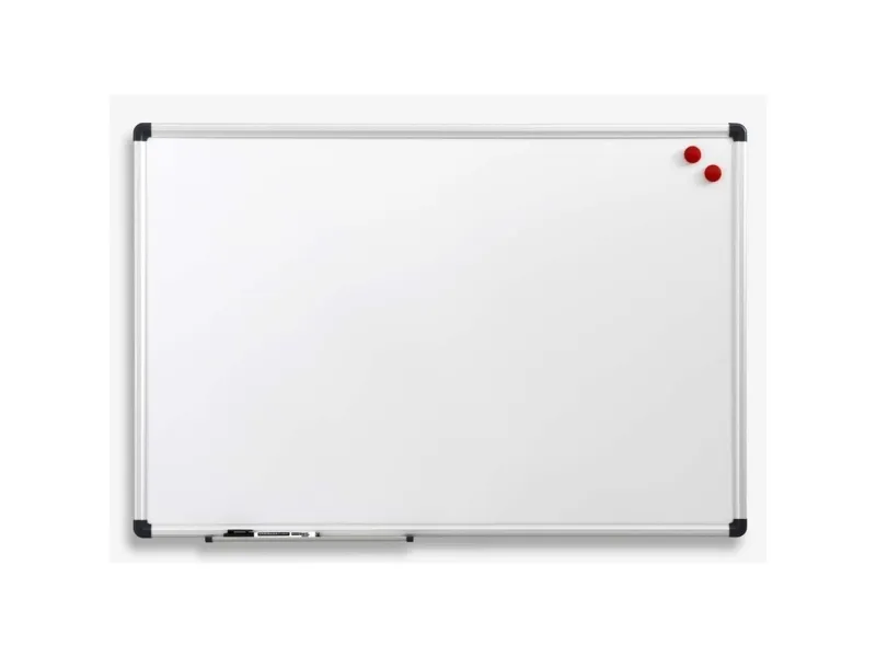 Whiteboard 150x120 cm magnetisk med aluminiumsramme inkl. 1 marker og 2 magneter