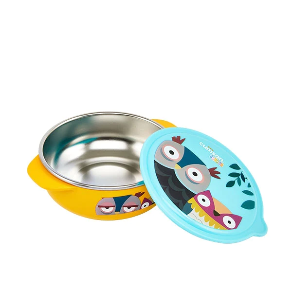 Bol en inox hibou 400 ml jaune Cuitisan