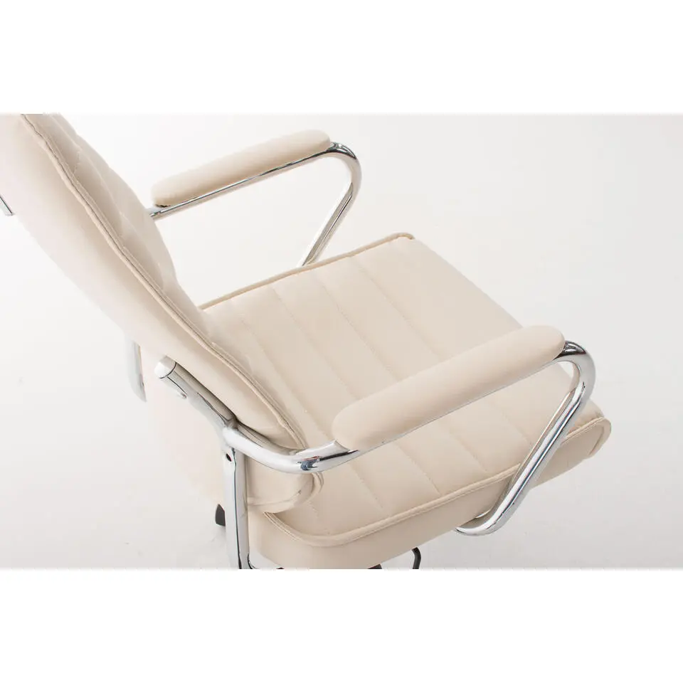 CLP Bureaustoel Rako V2 chroom Frame - Kunstleer - creme