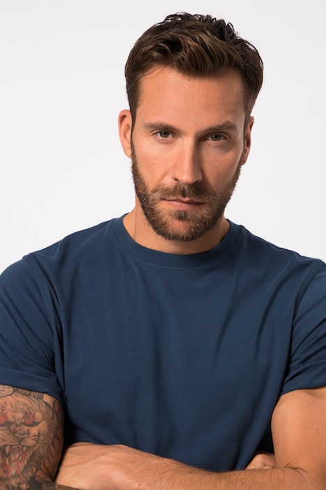 T-Shirt, Basic, Rundhals, gekämmte Baumwolle, bis 8XL
