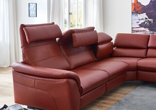 MONDO Ecksofa BAVERO Leder Torro brombeer