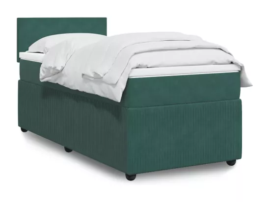 Sommier à lattes de lit avec matelas Vert foncé 90x190 cm