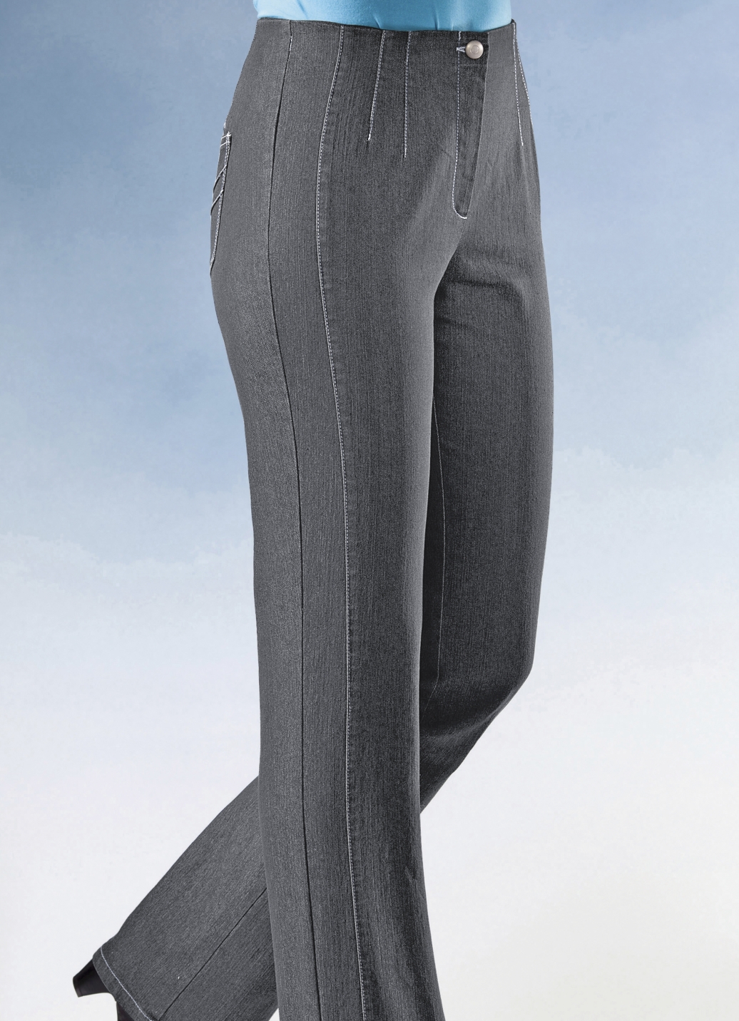 Jeans mit angeschnittenem Bund