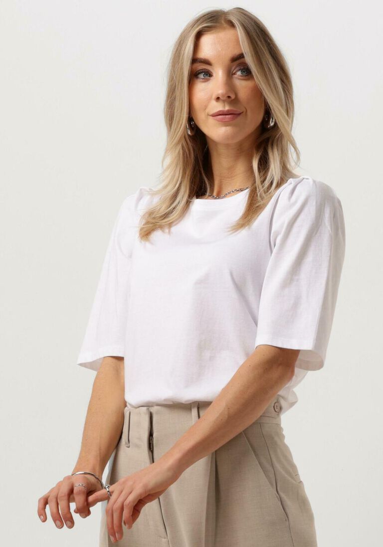 MSCH COPENHAGEN ecru msch copenhagen t-shirt mschbettia organic puff tee