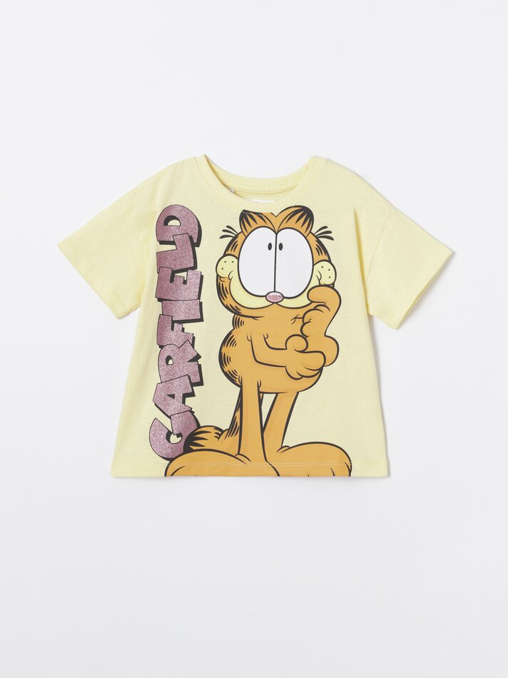 Camiseta maxi estampada do Garfield - Nickelodeon - Amarela