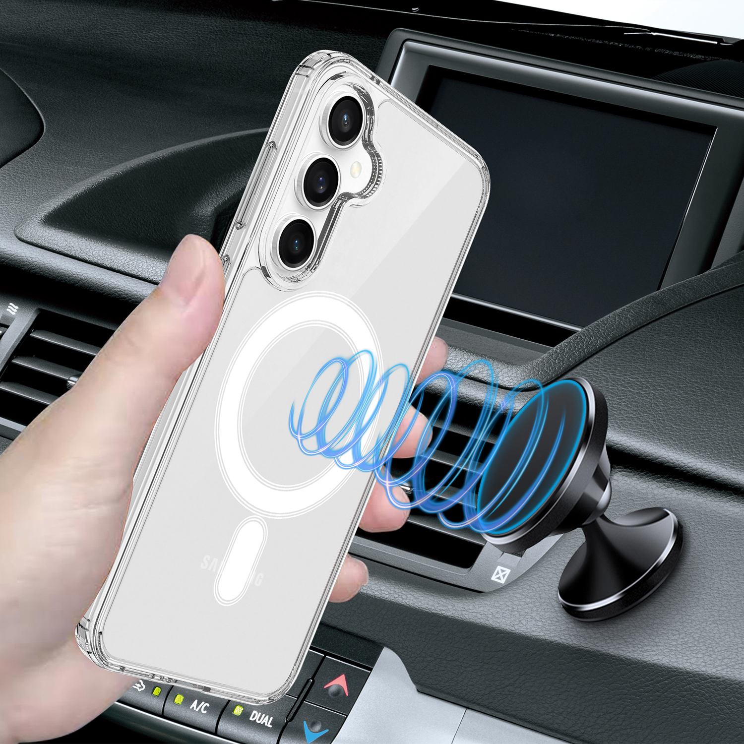 Samsung Galaxy S25 FE Hybrid Hülle TPU Bumper Acryl Rückseite MagSafe-Modul - Transparent