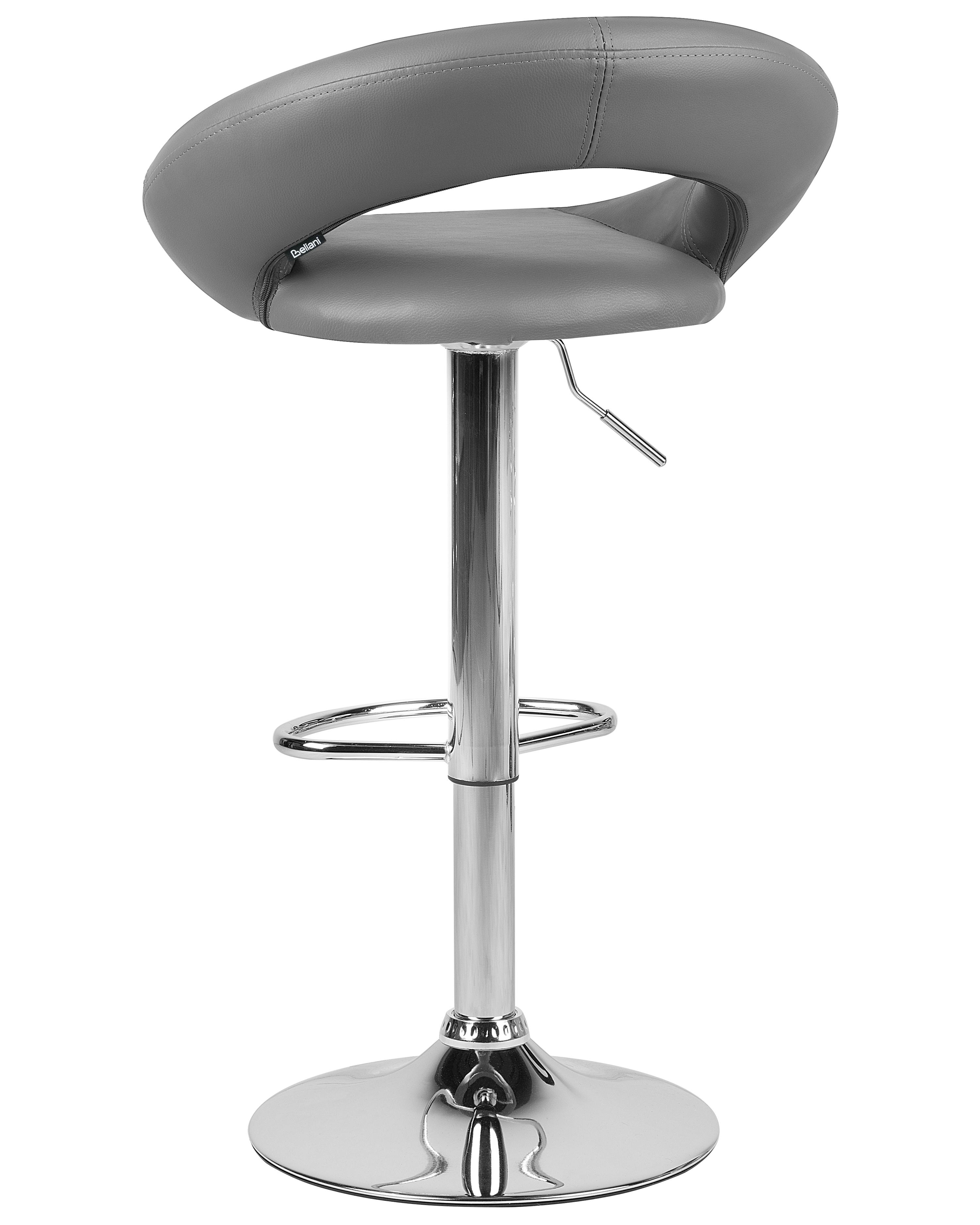 Set van 2 barstoelen PEORIA Kunstleer draaibaar Grijs