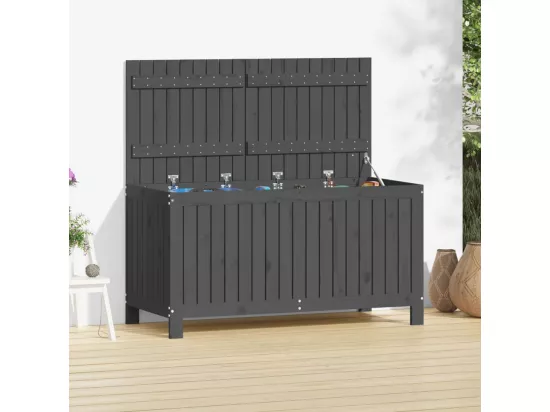Boîte de rangement de jardin Gris 121x55x64 cm Bois de pin