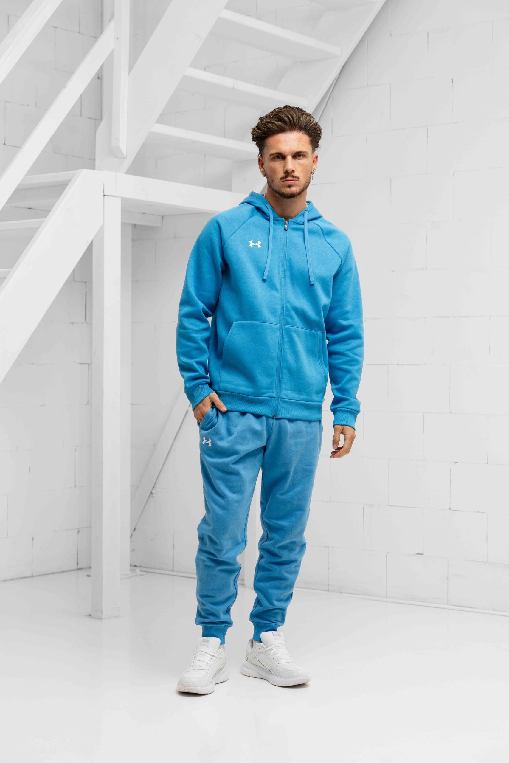 Under Armour Rival Fleece Full-Zip Trainingspak Heren Blauw