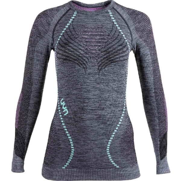 T-shirt thermique UYN AMBITYON UW SHIRT LG SL W BLACK MELANGE/PINK/AQUA