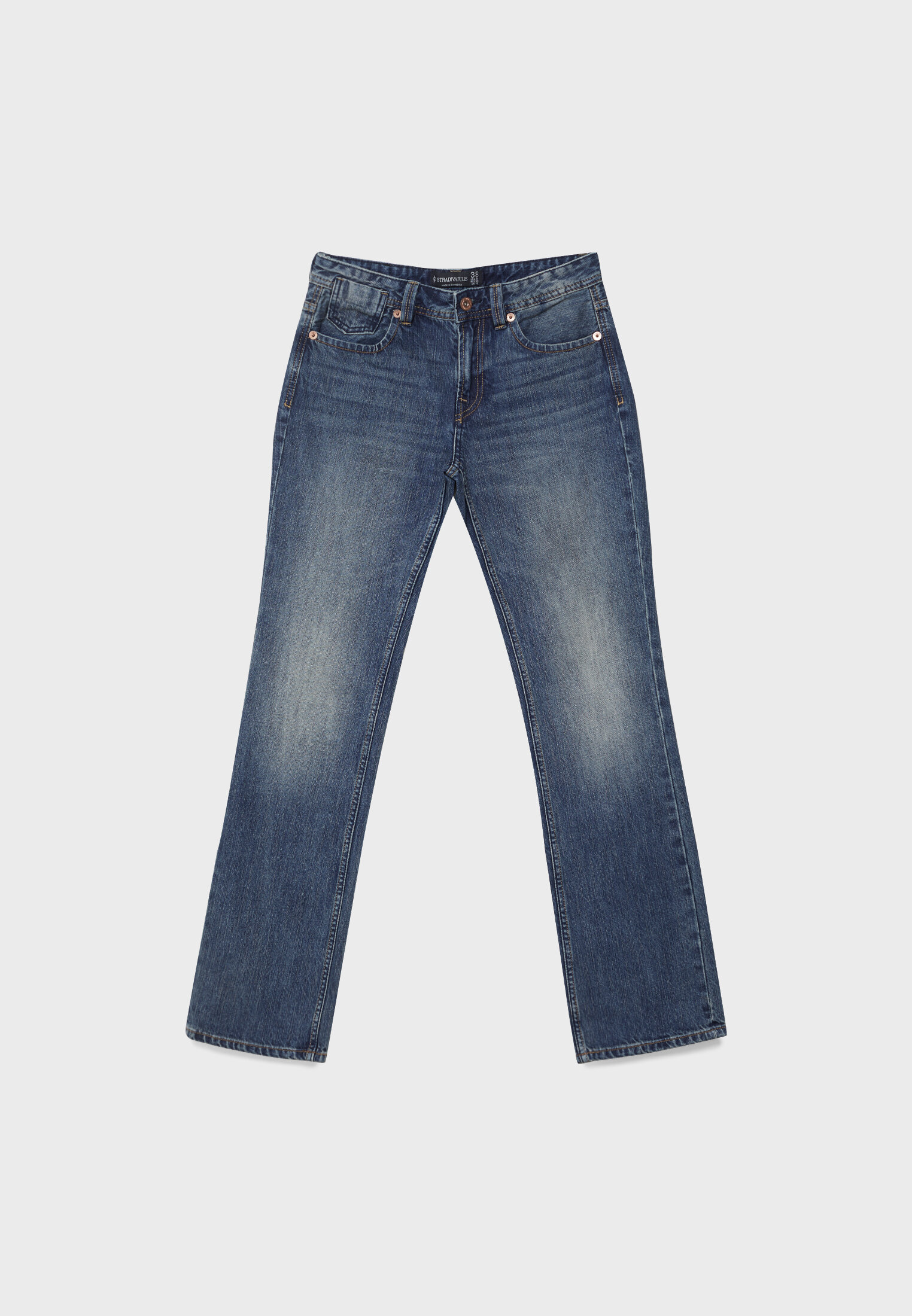 Calça jeans D94 de cintura baixa e corte reto