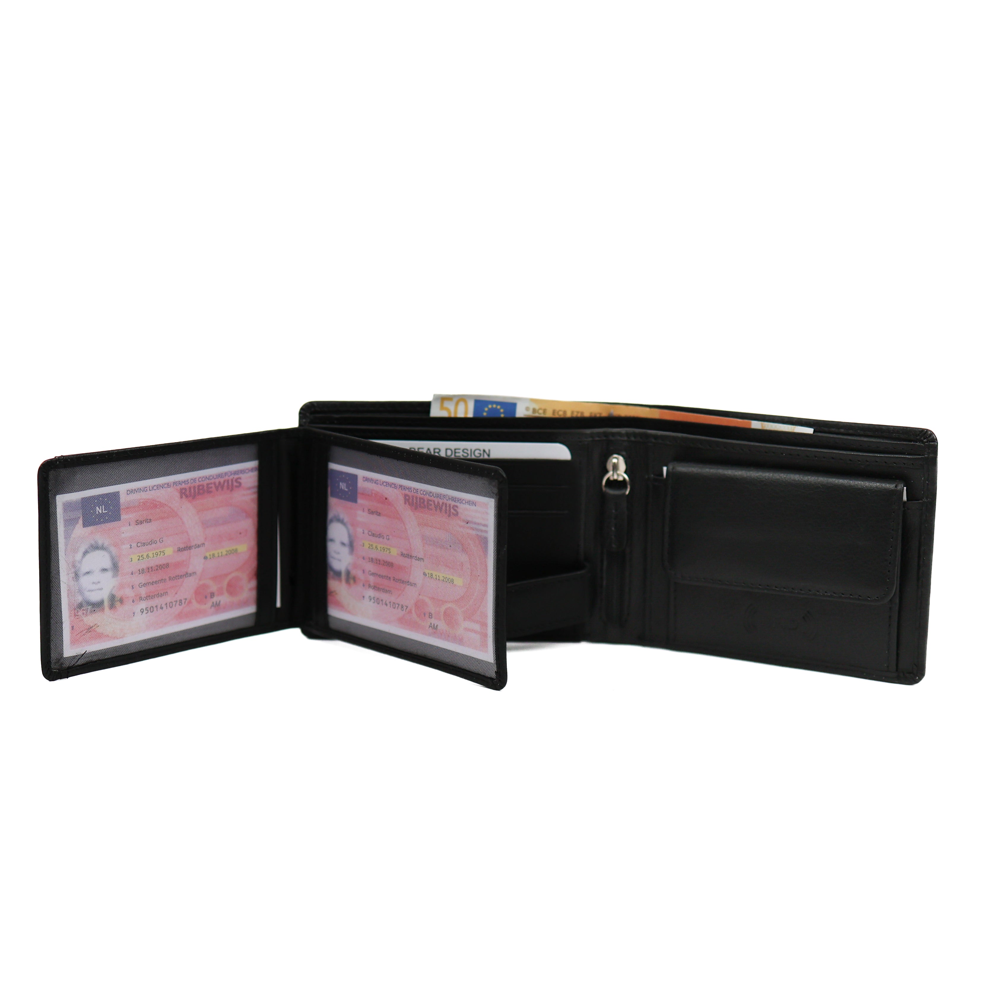 Billfold 'Joost' zwart Zwart