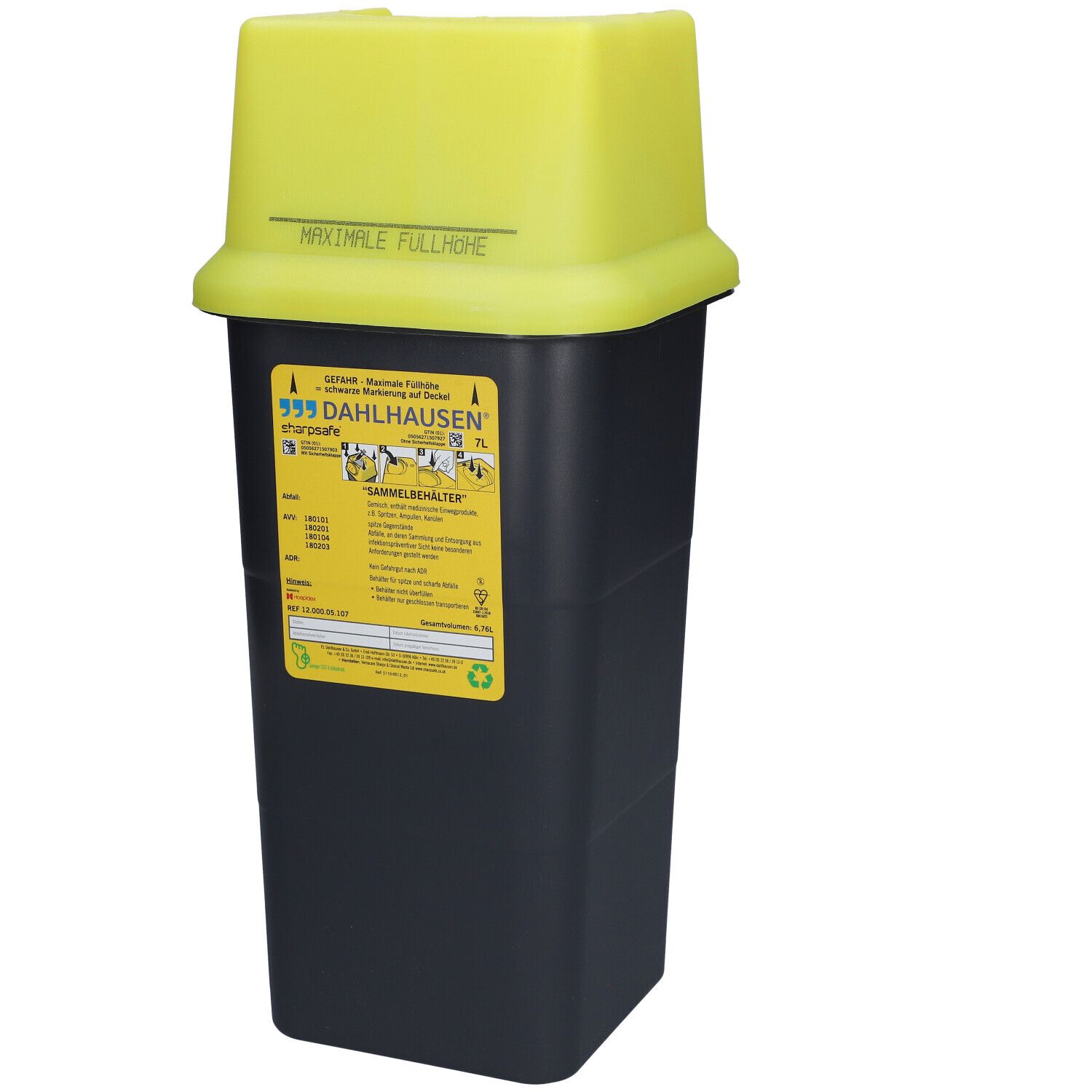 Sharpsafe® 7 L green, Abwurfbehälter/Kanülensammler