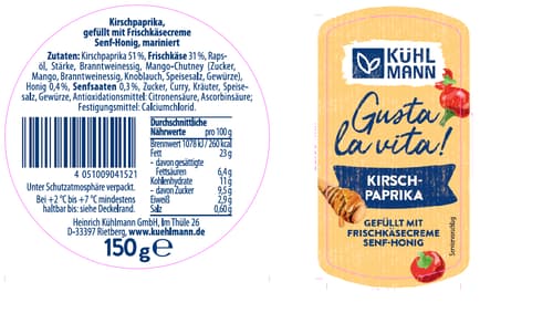 Kühlmann Kirschpaprika mit Honig Senf