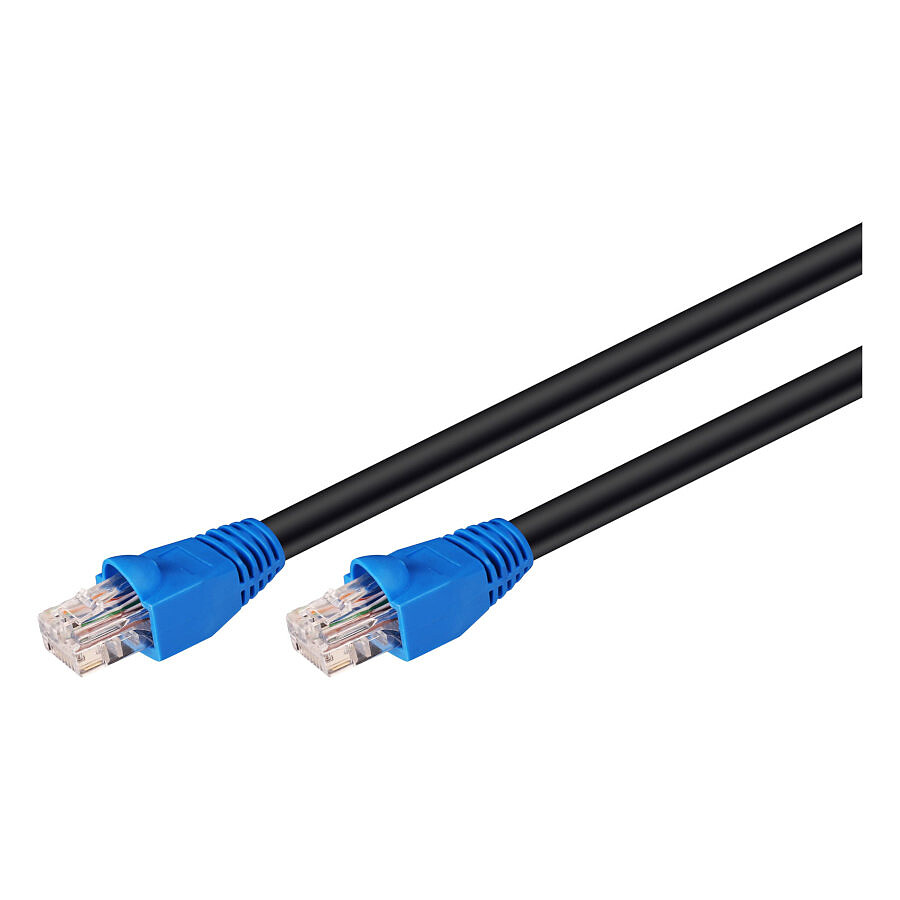 Câble RJ45 catégorie 6 U/UTP - 50 m (Bleu et Noir)