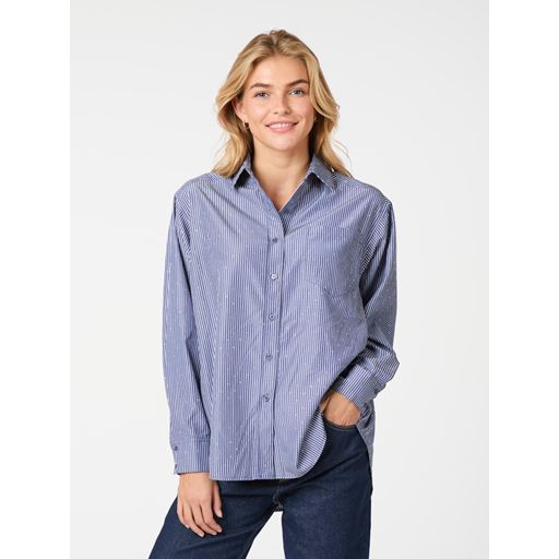 Neo Noir Dalma B Stripe Stone Skjorte, Dark Blue, 42