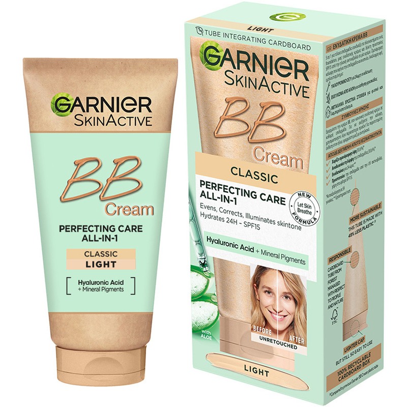 Garnier Skinactive BB Cream Classic Perfecting Care All-In-1 SPF 15 - 50 ml - Light