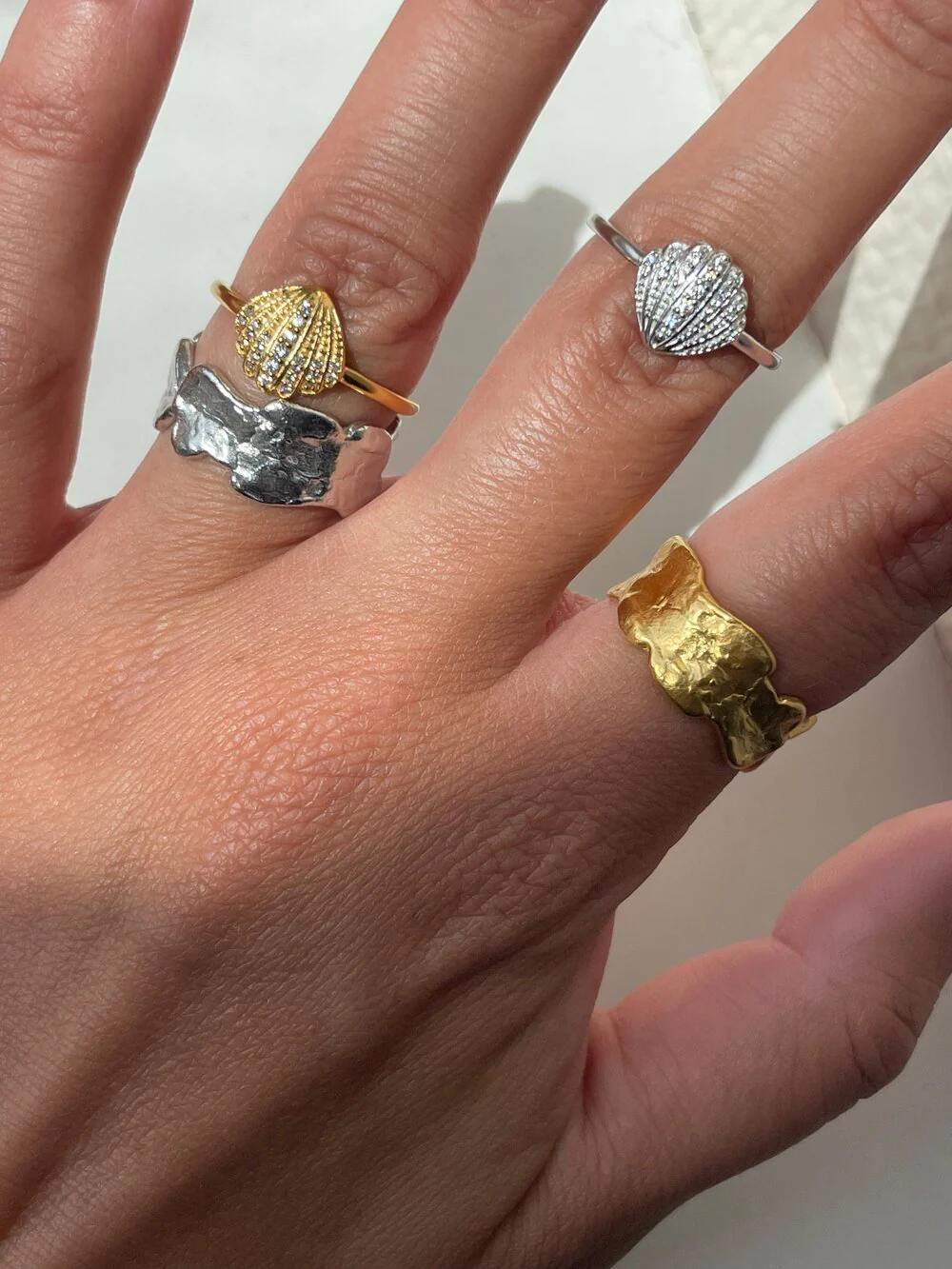 STINE A Jewelry  Vintage Shell ring - forgyldt