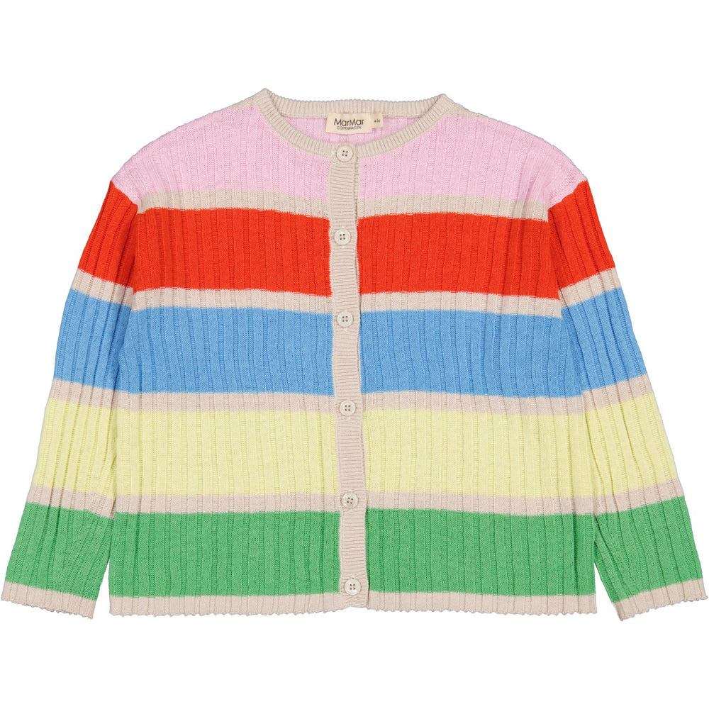Køb MarMar Linen Mix Stripe Rainbow Tob Cardigan Knitwear