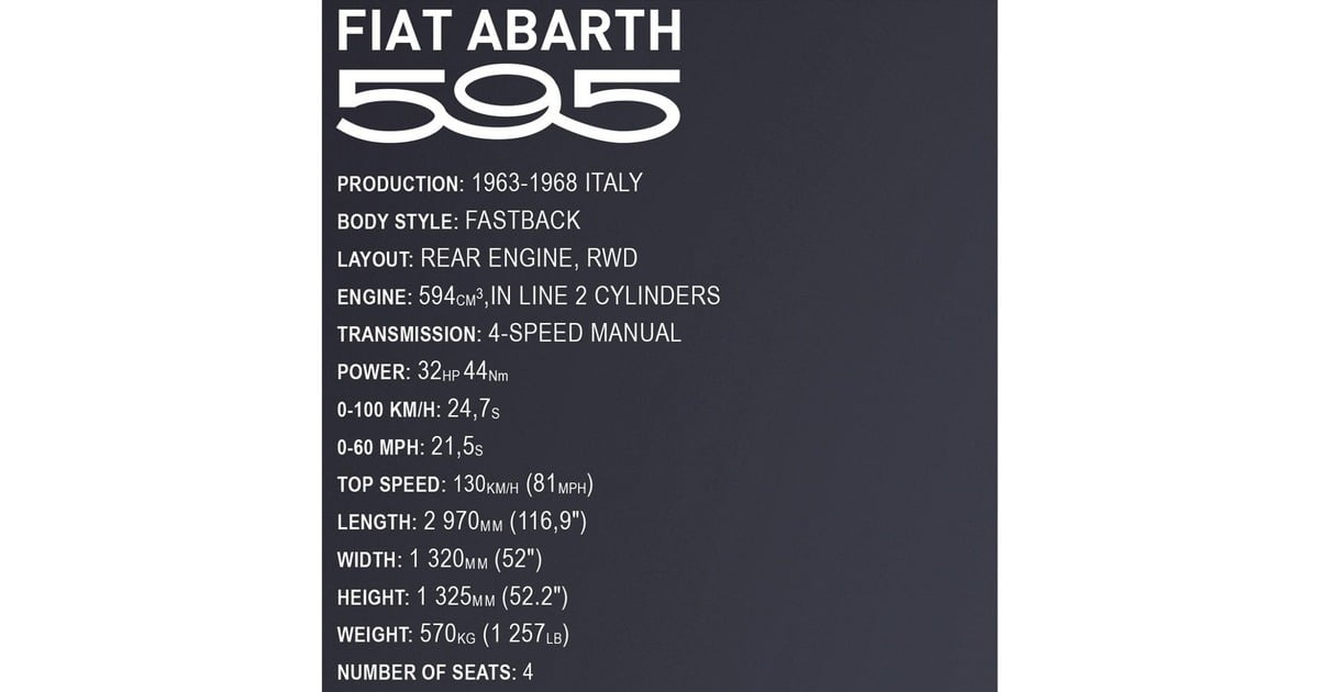 COBIFiat Abarth 595 Constructiespeelgoed  (Schaal 1:12)
