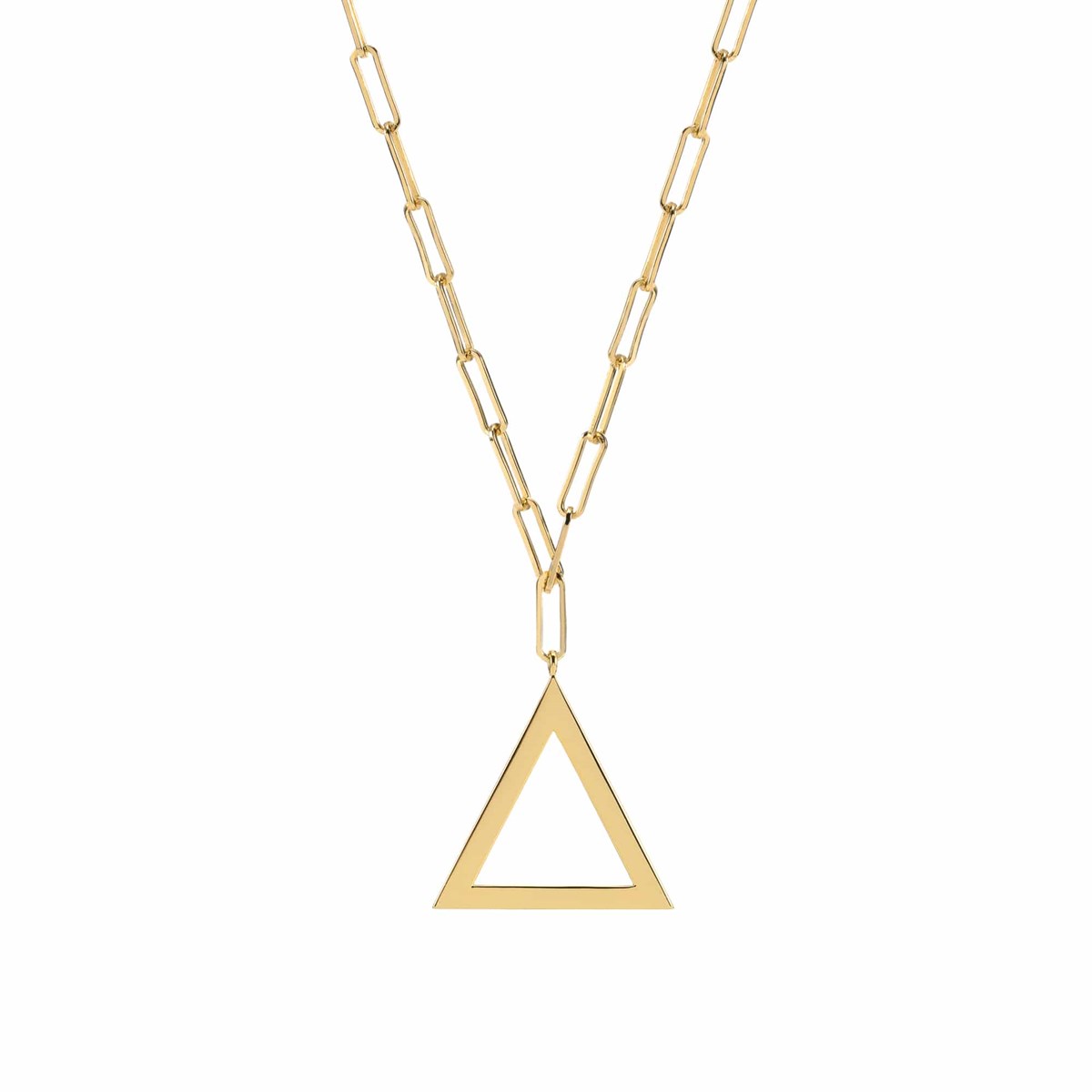 Collier Chaine Argent Doré Triangle Tal