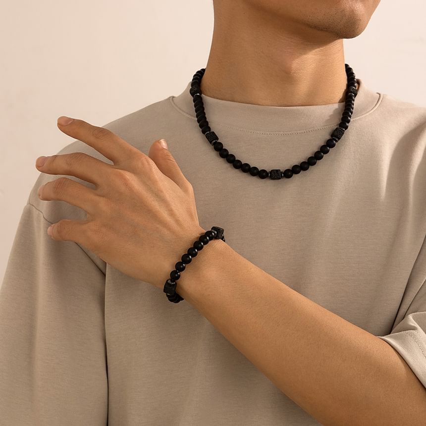 Gretlyn - Choker / Armband met imitatie edelstenen kralen
