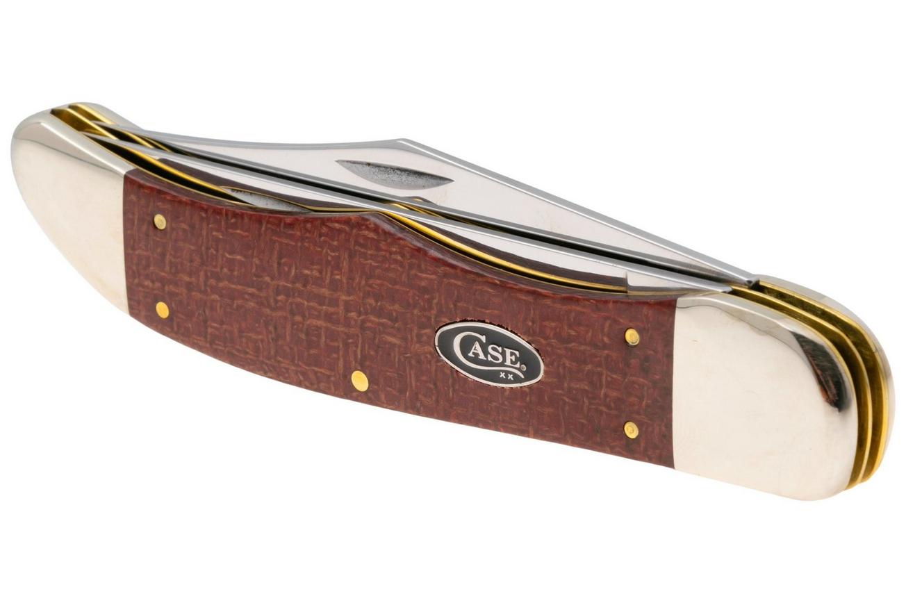Case Folding Hunter, Smooth Dark Red Burlap Micarta, 12274, 10265 CS zakmes