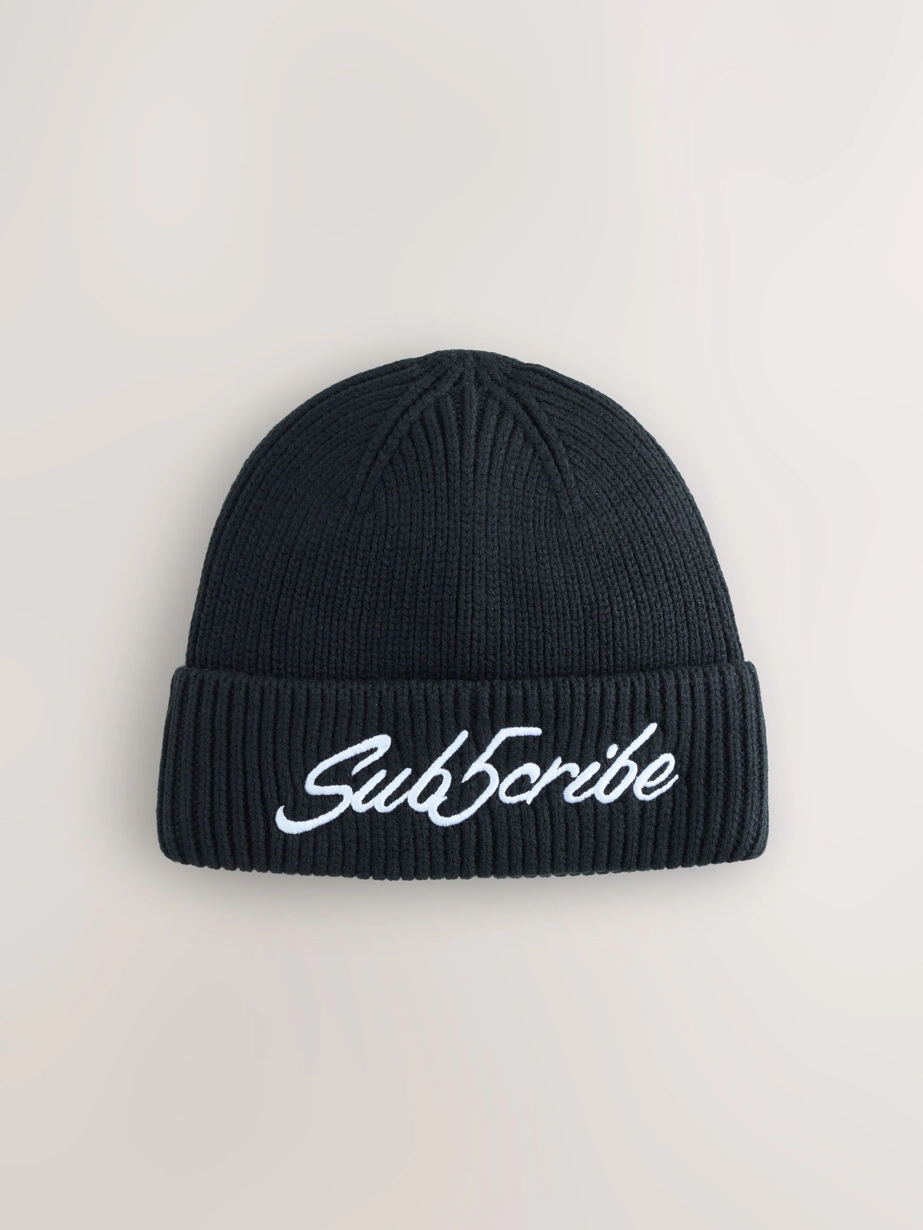 Zwart - Subscribe beanie-muts (1-16jr)