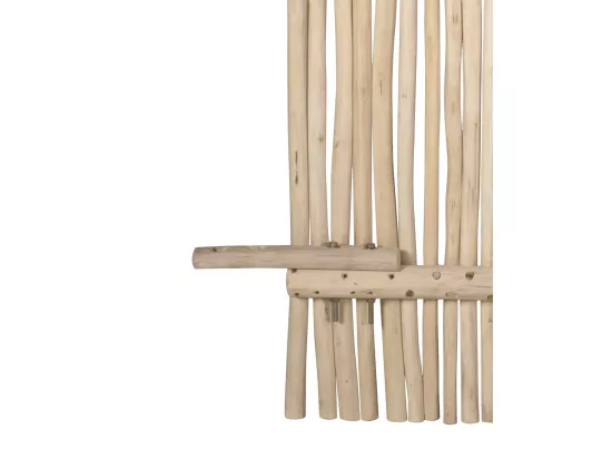 Portillon en bois de teck - L117 x H120 cm colori naturel clair - EDANA