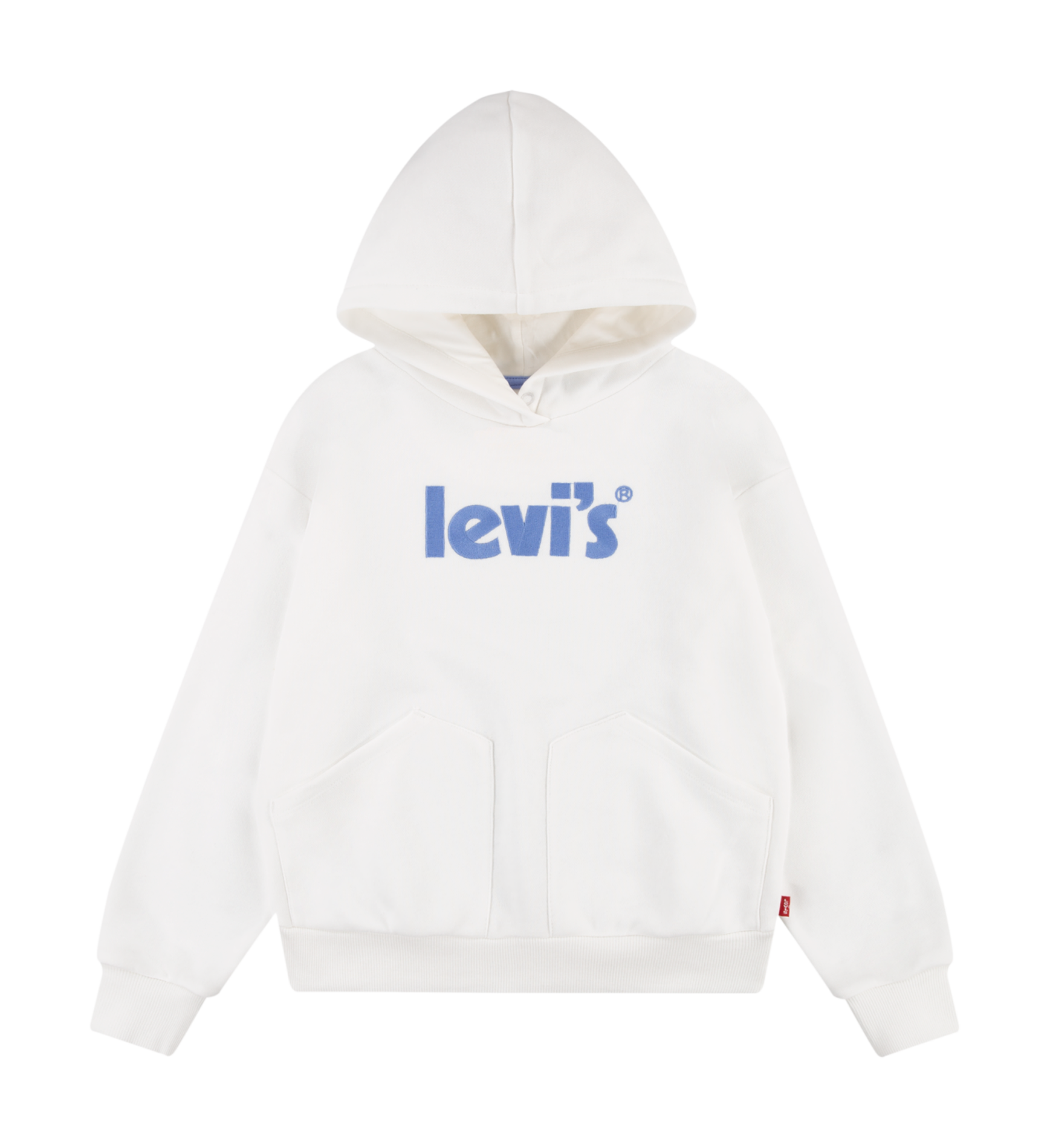 Sweat à capuche logo imprimé en coton mélangé | Blanc